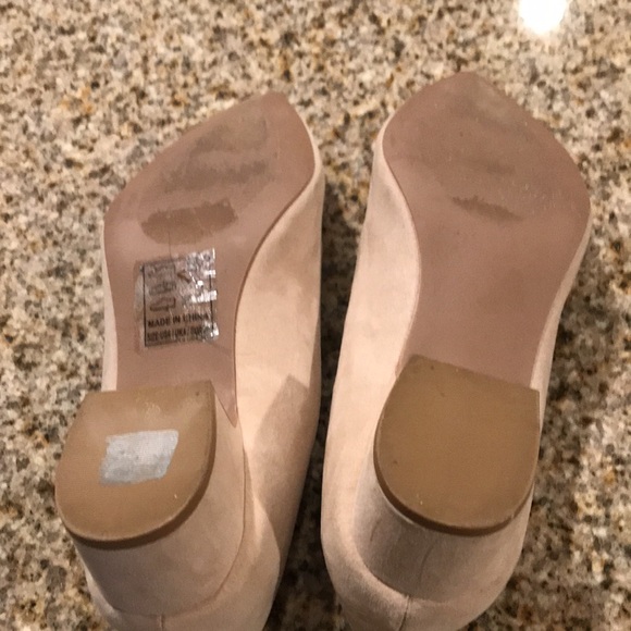 NEW QUPID POINT TOE HEELS WOMENS 6 TAN NATURAL NUDE KITTEN HEEL SHOE POINTED - Picture 2 of 4